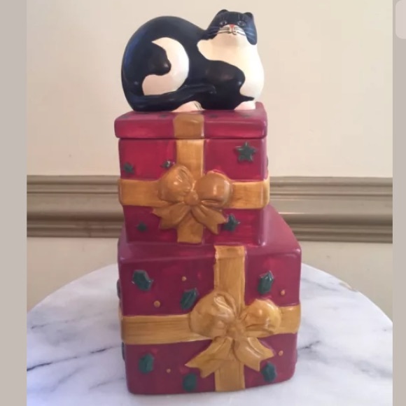 Sakura Kitchen Warren Kimble Cat Christmas Gift Boxes Cookies Jar Poshmark
